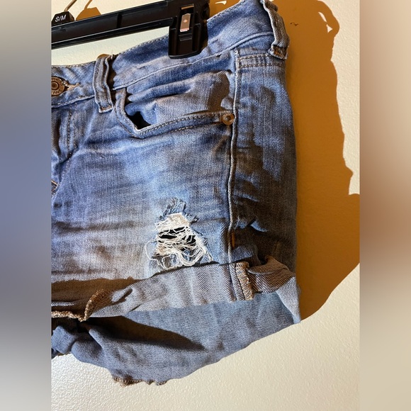 Express Low Rise Distressed Jean Shorts - Picture 2 of 6